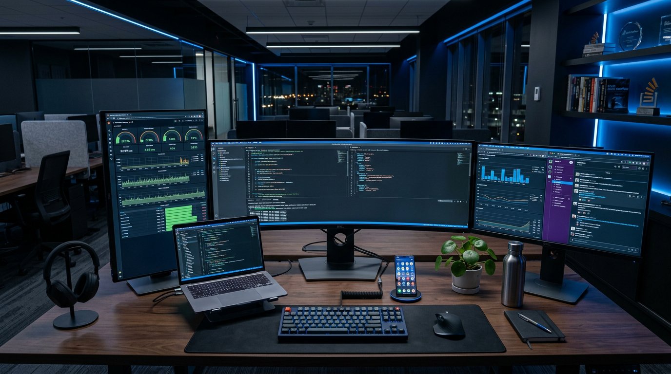 Modern technology workspace at Prajapati NexaTech Group